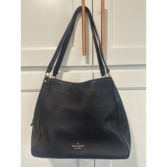 Kate Spade New York Handbags - Kate Spade New York Pebble Leather Shoulder Bag Black purse Gold Hardware Leila